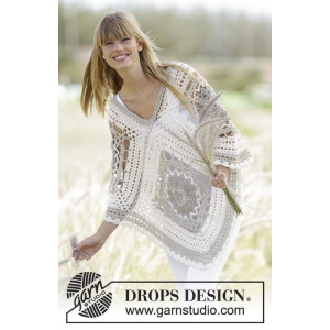 Midsummer Joy by DROPS Design - Poncho Virk-mönster One Size