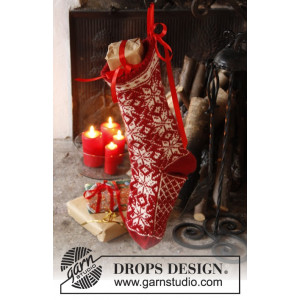 Mr. Kringle's Stocking by DROPS Design - Julstrumpa Stickbeskrivning f