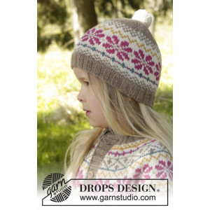 Prairie Fairy Hat by DROPS Design - Mössa Stick-opskrift strl. 3/5 - 9
