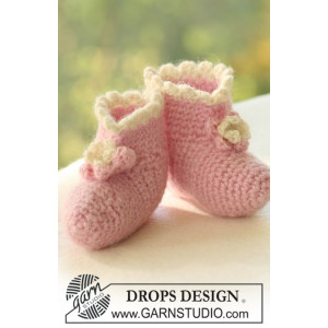 Princess Boots by DROPS Design - Baby Tofflor Virk-mönster strl. 1/3 m