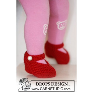 Rosy Toes by DROPS Design - Tofflor Virk-mönster strl. 1/3 mdr - 3/4 å