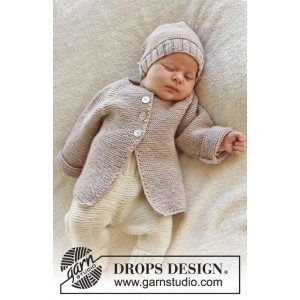 Sleep Tight by DROPS Design - Babyjacka med raglan Stick-mönster strl.