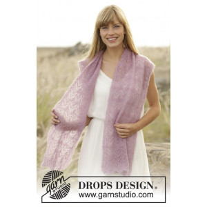 Spring Blush by DROPS Design - Sjal Stick-mönster 168x30 cm